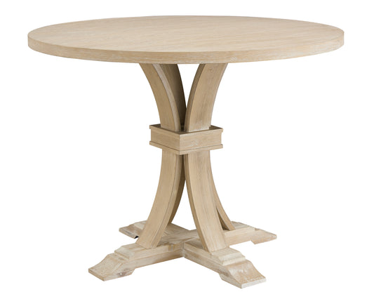 White-washed Finish Round Counter Height Pedestal Dining Table