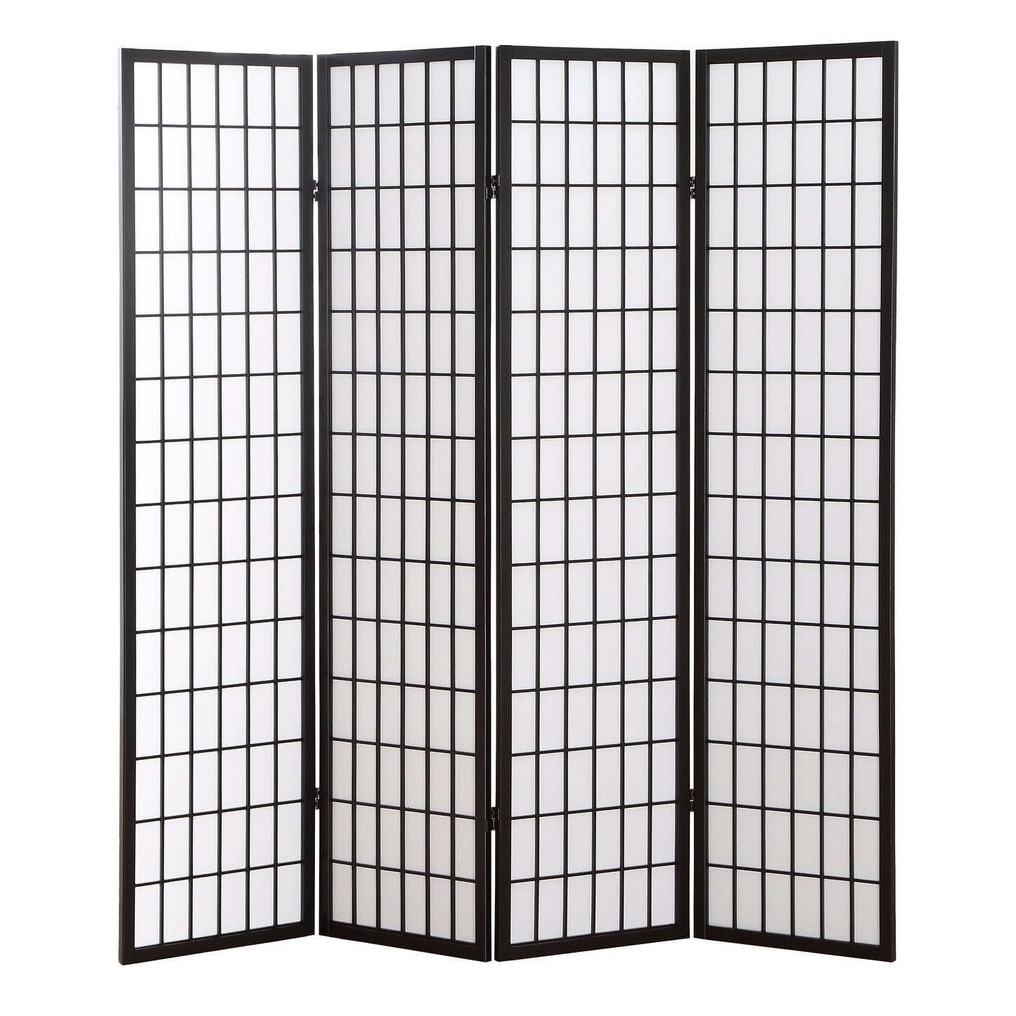 4 Panel Black Oriental Shoji Screen / Room Divider