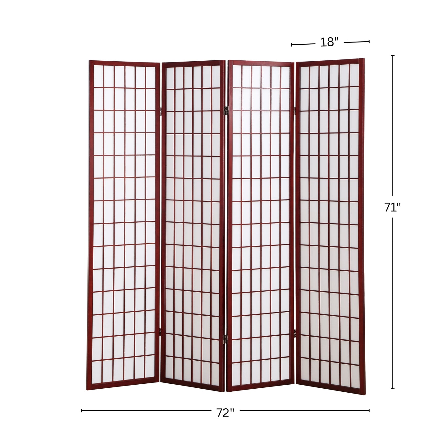 4 Panel Cherry Oriental Shoji Screen / Room Divider
