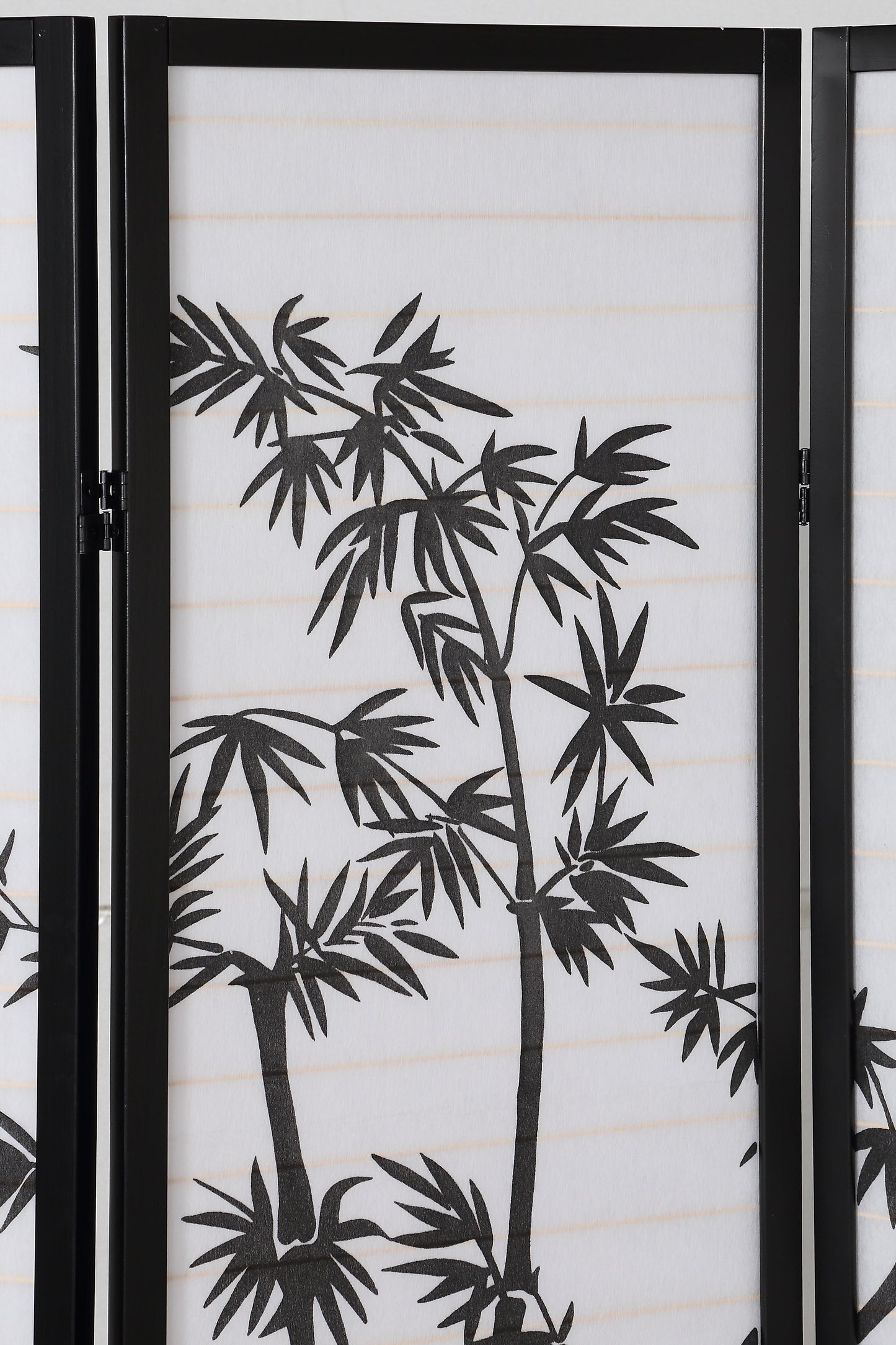 Roundhill Furniture 3-Panel Oriental Shoji Screen/Room Divider, Black