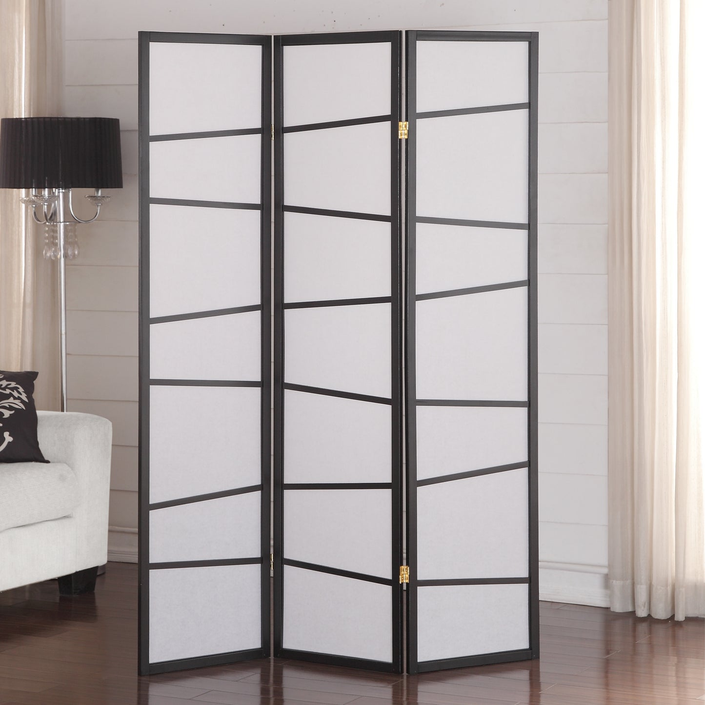 3-Panel Screen Room Divider - Black