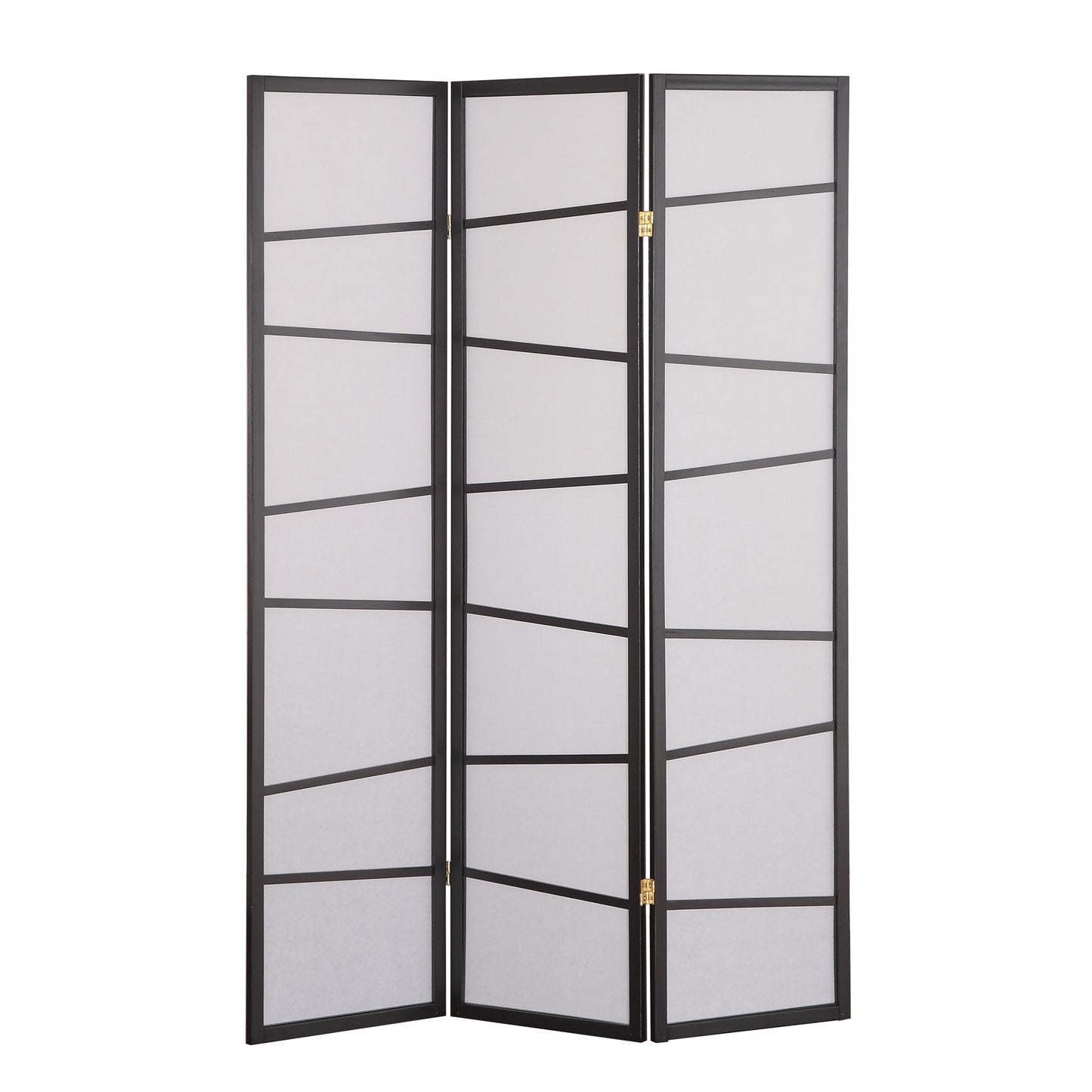 Roundhill Furniture 3-Panel Screen Room Divider, Black