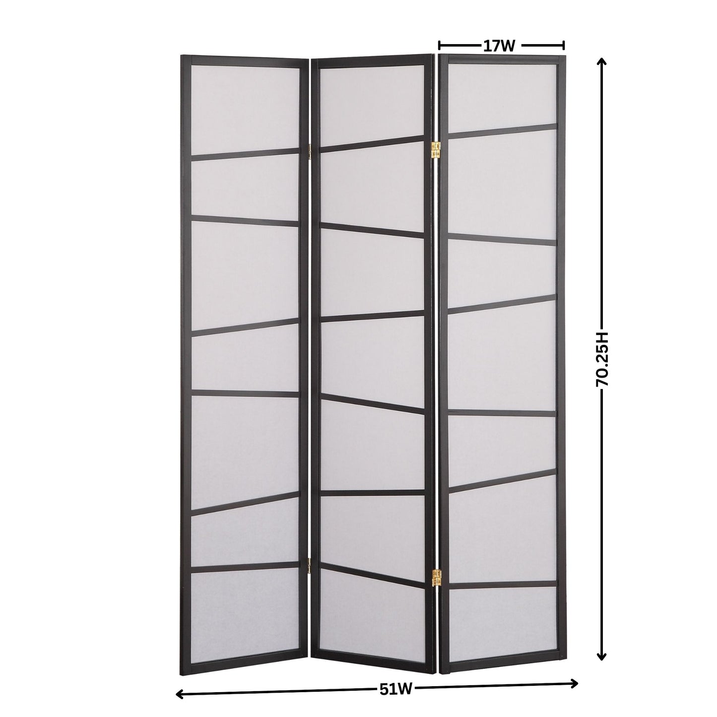 Roundhill Furniture 3-Panel Screen Room Divider, Black