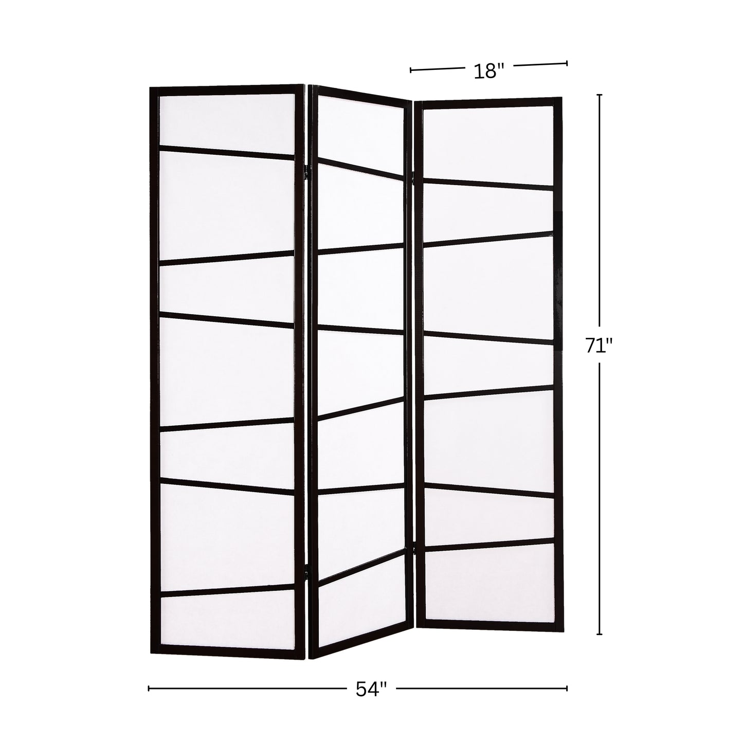 3-Panel Screen Room Divider - Black