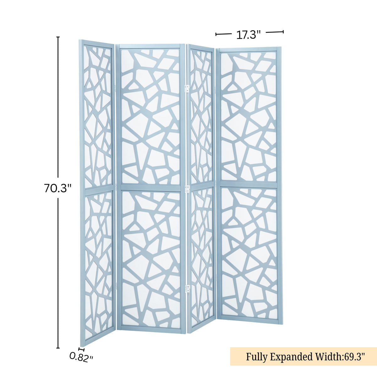 Roundhill Furniture Aurra 4-Panel Wood Room Divider, Folding Portable Partition Screen