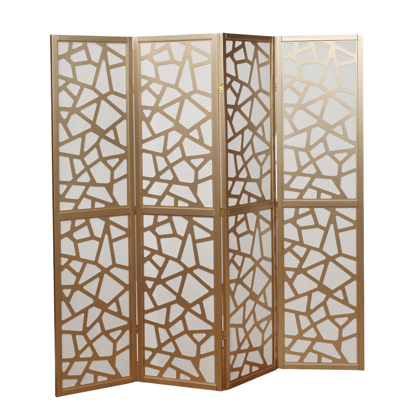 Giyano 4 Panel Screen Room Divider, Gold