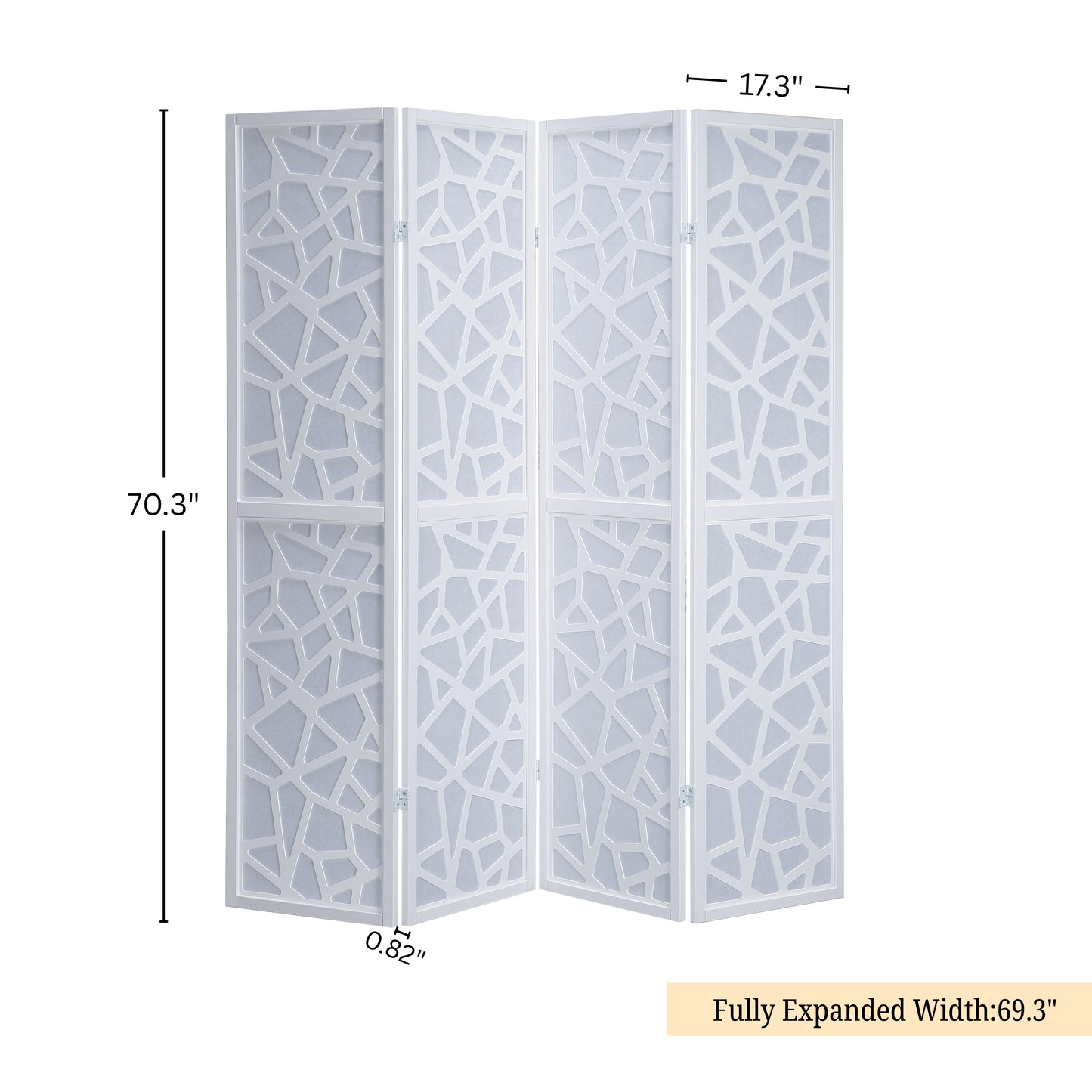 Giyano White 4 Panel Screen Room Divider