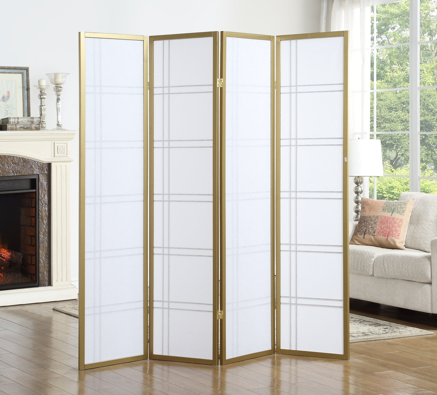 Roundhill Furniture Seto 4-Panel Room Divider Screen