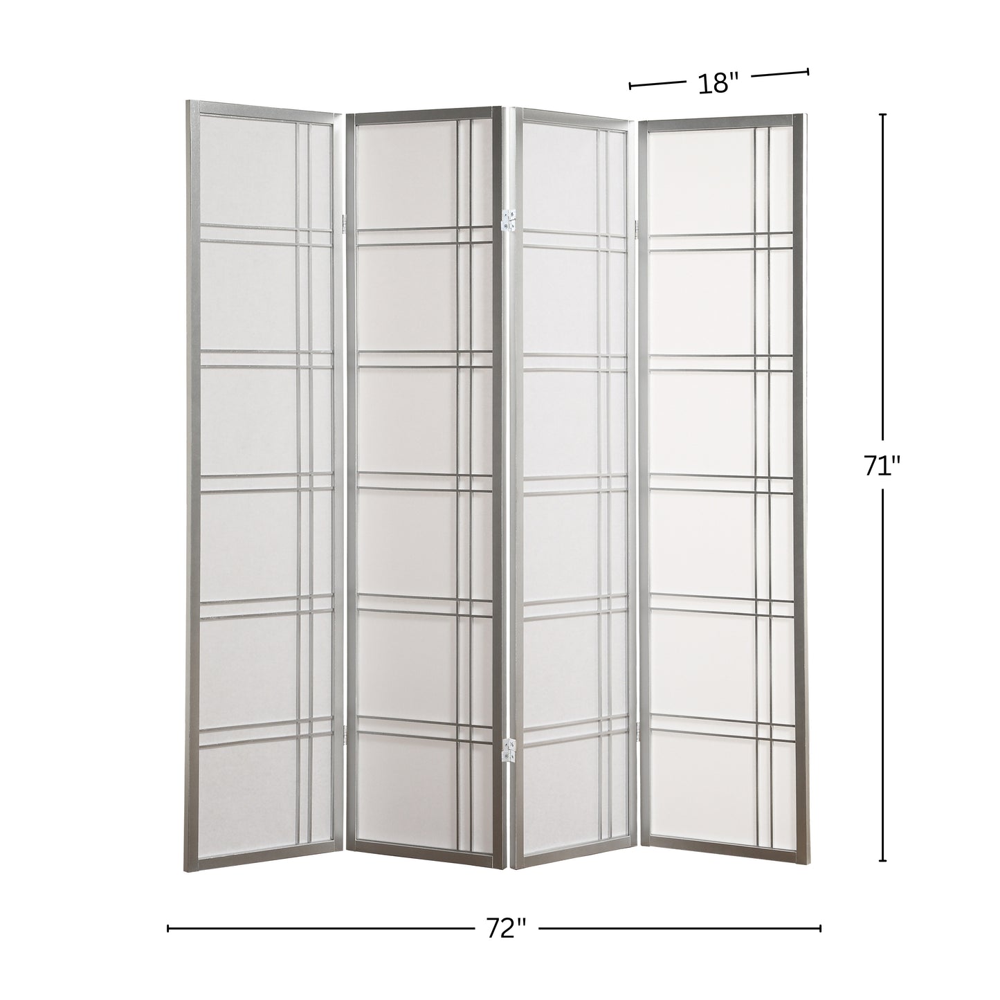 Seto 4-Panel Silver Room Divider Screen