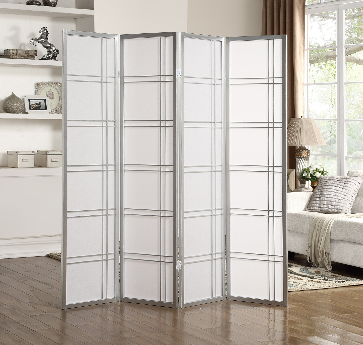 Roundhill Furniture Seto 4-Panel Room Divider Screen