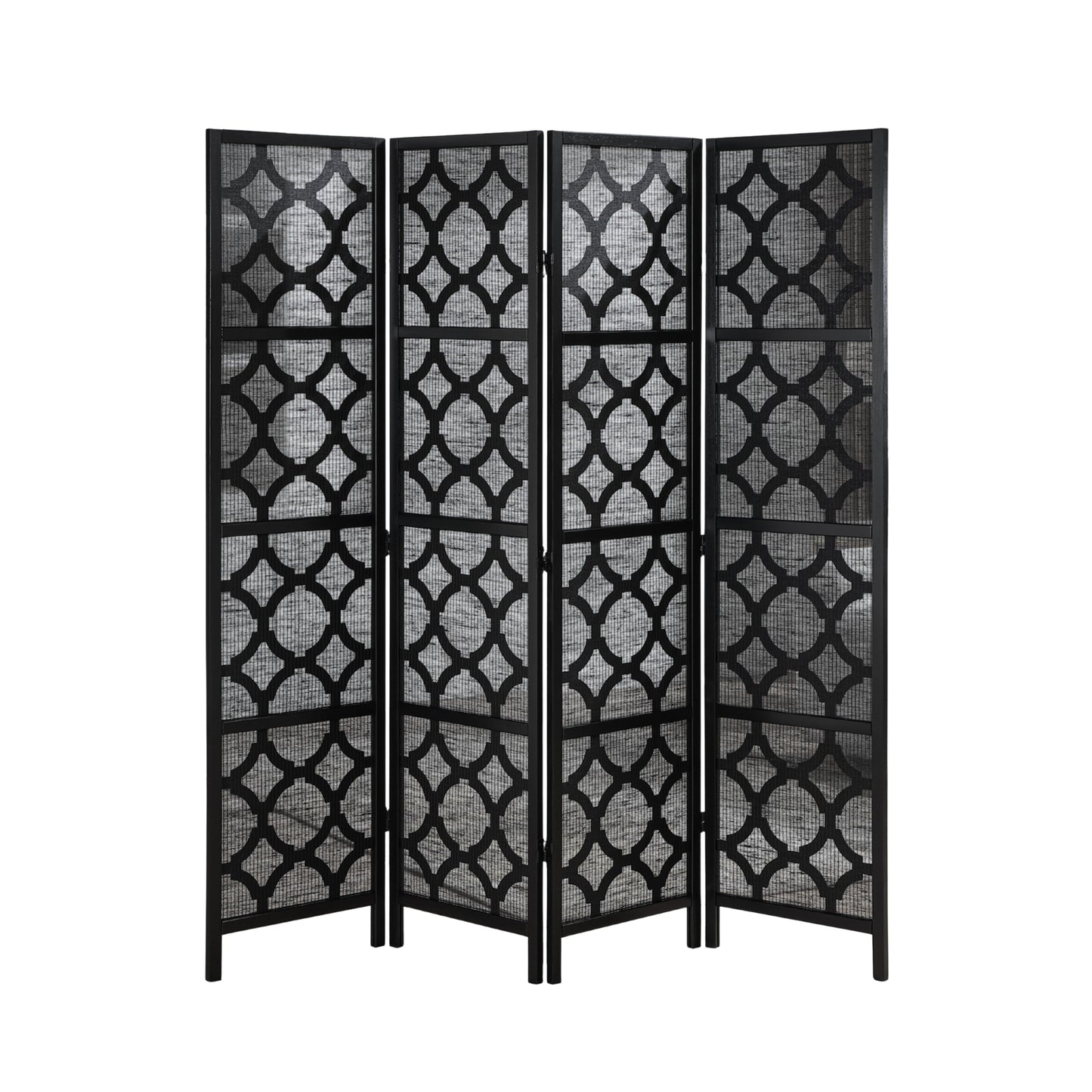 Roundhill Furniture Quarterfoil Diamond Design 4-Panel Room Divider