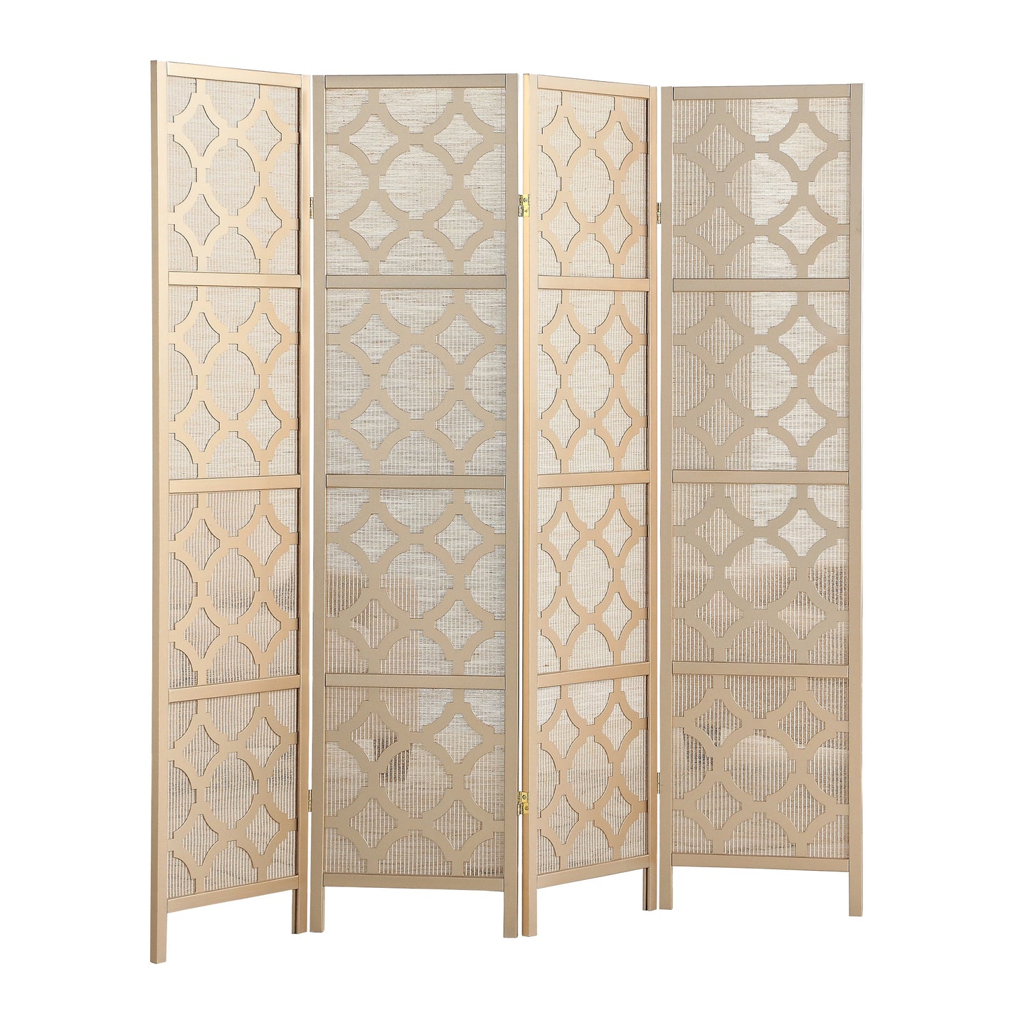 Roundhill Furniture Quarterfoil Diamond Design 4-Panel Room Divider