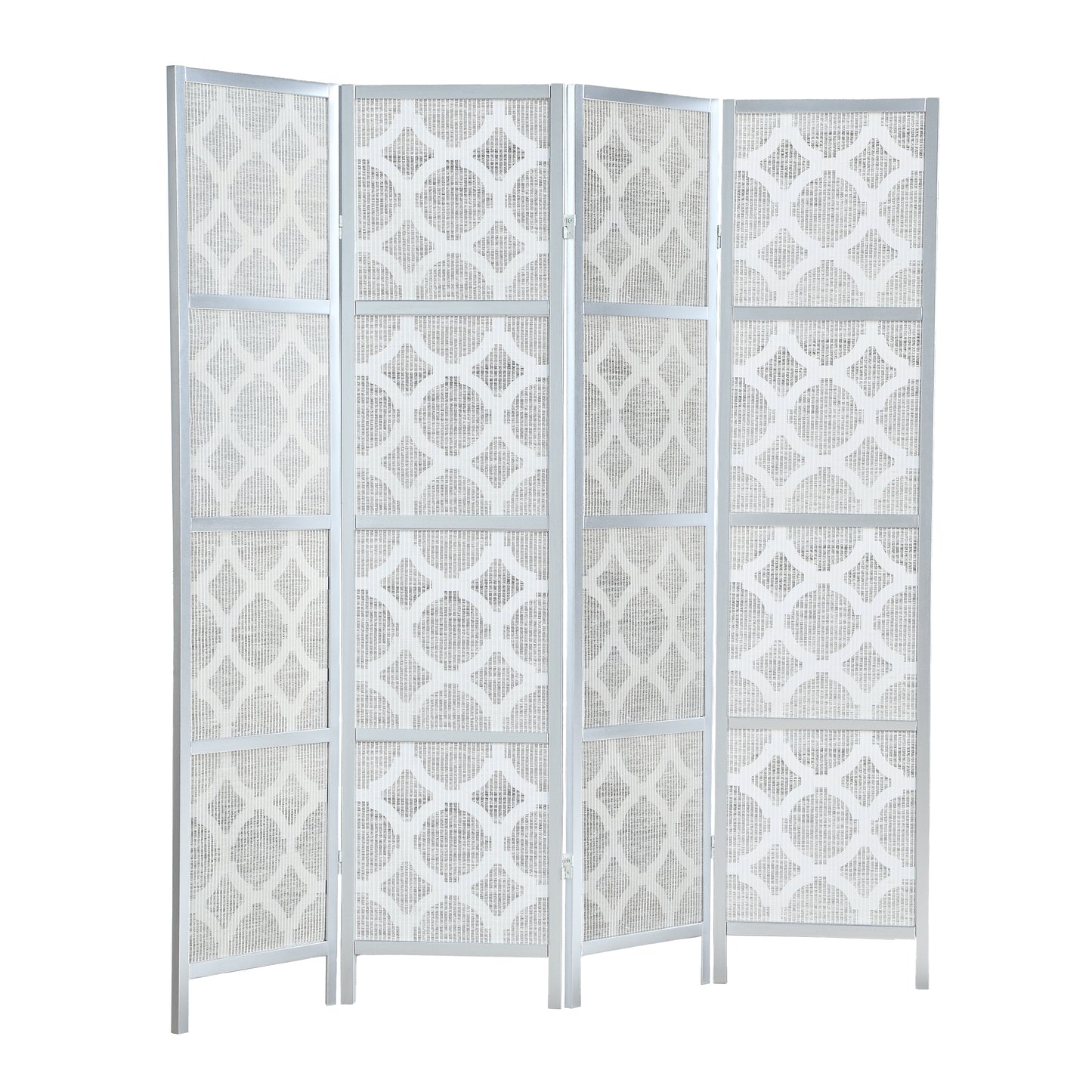 Roundhill Furniture Quarterfoil Diamond Design 4-Panel Room Divider