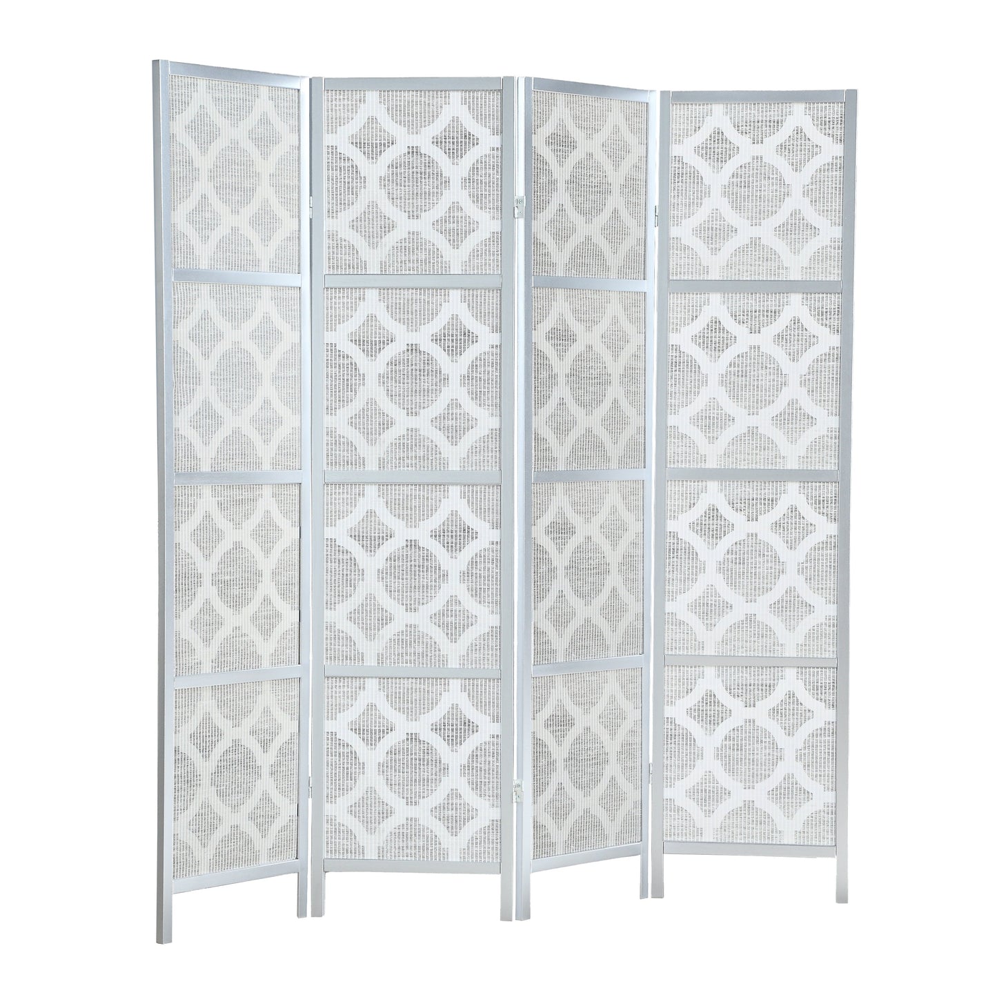 Roundhill Furniture Quarterfoil Diamond Design 4-Panel Room Divider