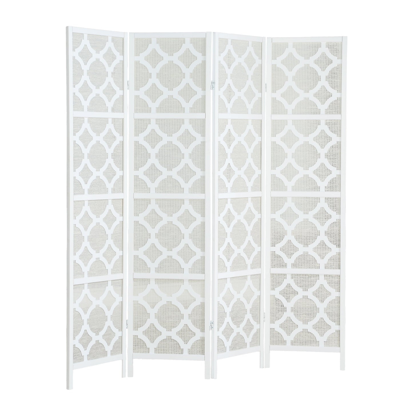 Roundhill Furniture Quarterfoil Diamond Design 4-Panel Room Divider