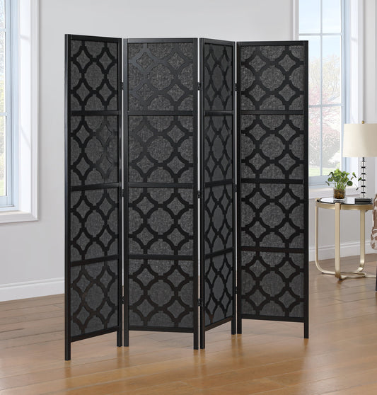 Roundhill Furniture Virelle 4-Panel Room Divider, Decorative Folding Freestanding Privacy Screen