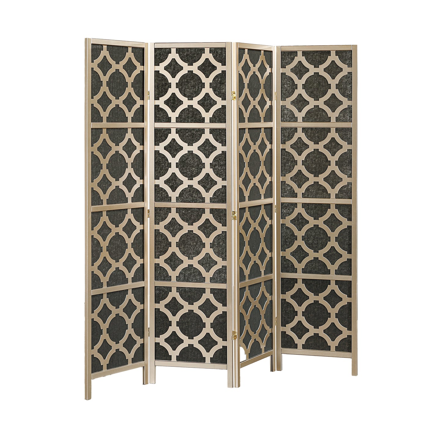 Roundhill Furniture Virelle 4-Panel Room Divider, Decorative Folding Freestanding Privacy Screen