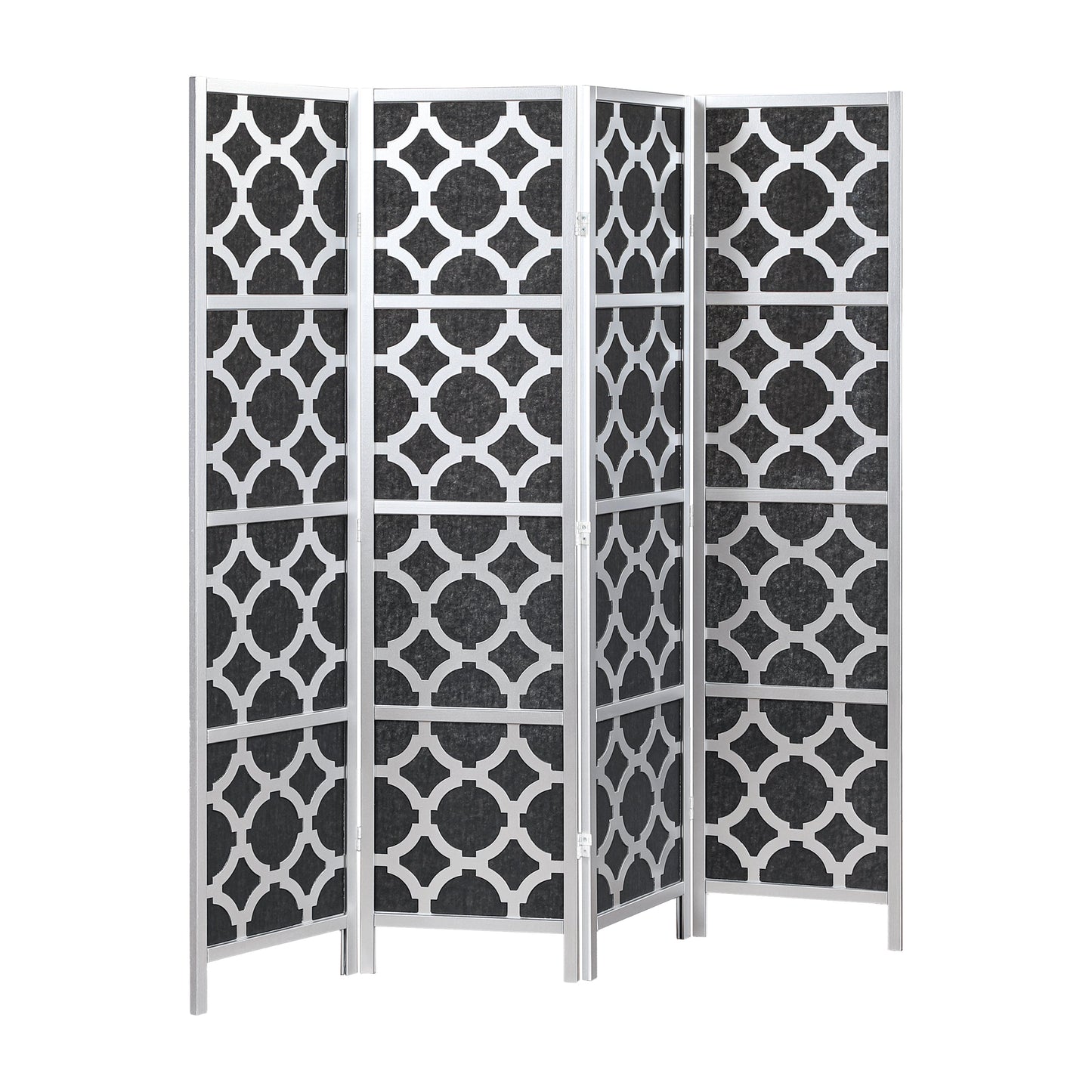 Roundhill Furniture Virelle 4-Panel Room Divider, Decorative Folding Freestanding Privacy Screen
