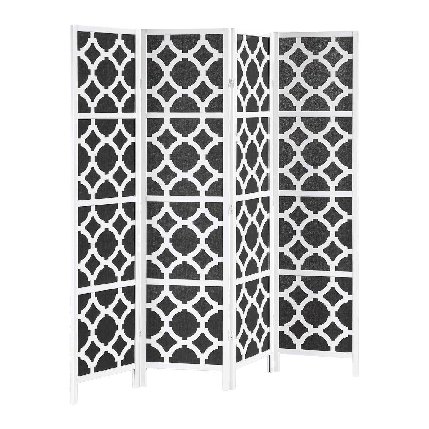 Roundhill Furniture Virelle 4-Panel Room Divider, Decorative Folding Freestanding Privacy Screen