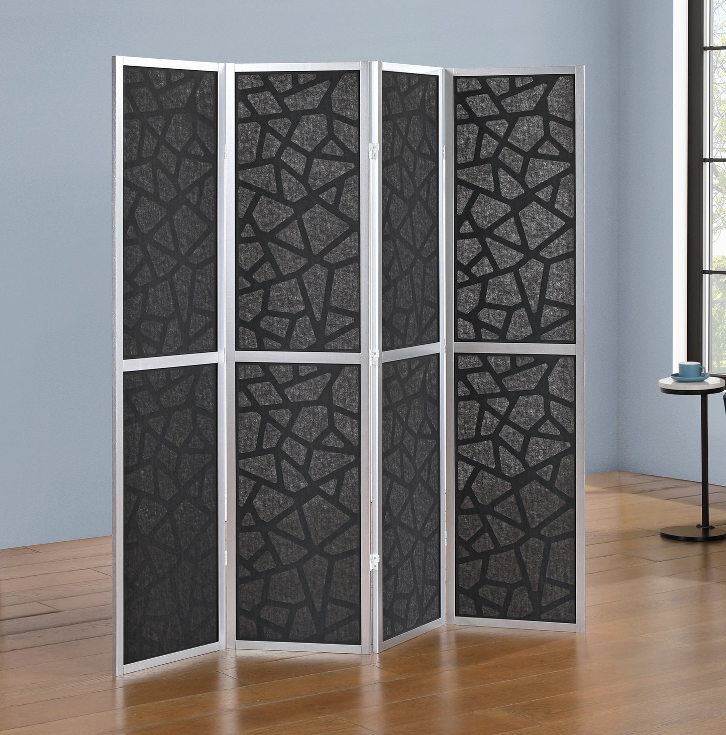 Roundhill Furniture Aurra 4-Panel Wood Room Divider, Folding Portable Partition Screen