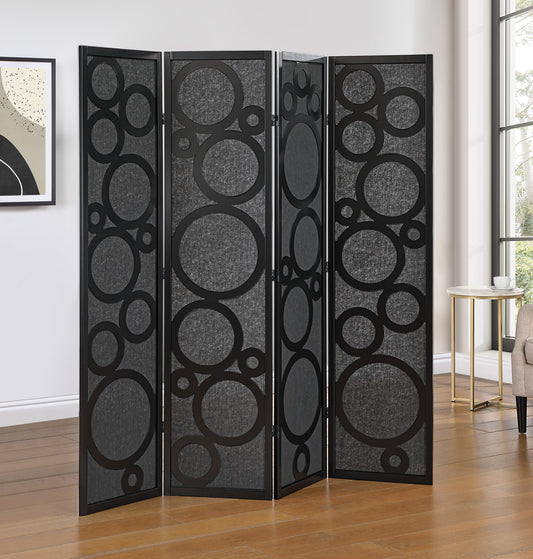 Roundhill Furniture Tavari 4-Panel Room Divider, Decorative Folding Freestanding Privacy Screen