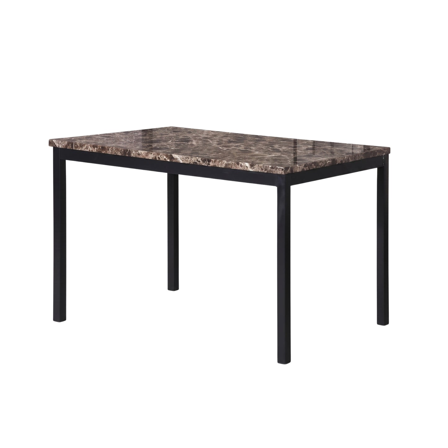 Roundhill Furniture Noyes Metal Dining Table with Laminated Faux Marble Top
