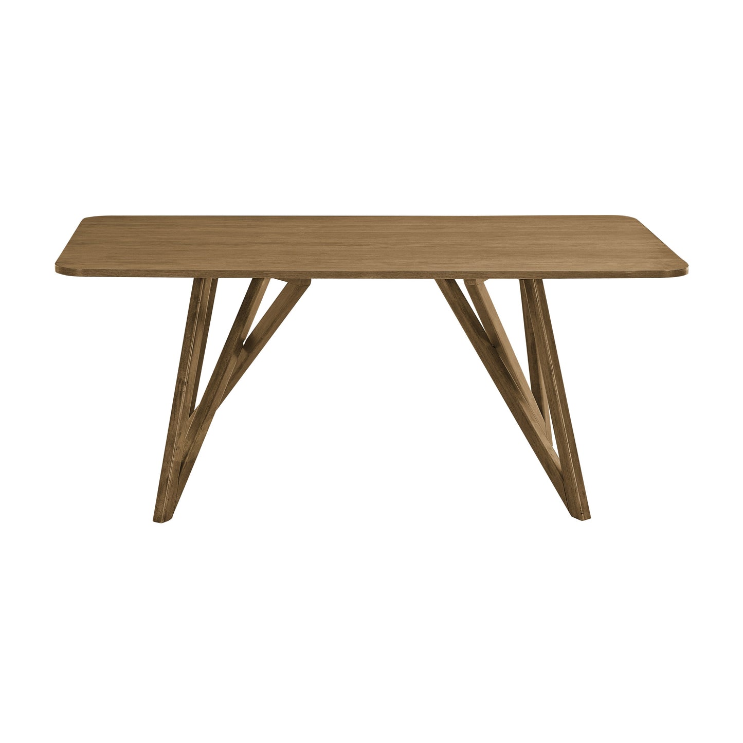 Roundhill Furniture Axler 70-in Length Dining Table, Tripod-Cross Leg, Light Oak