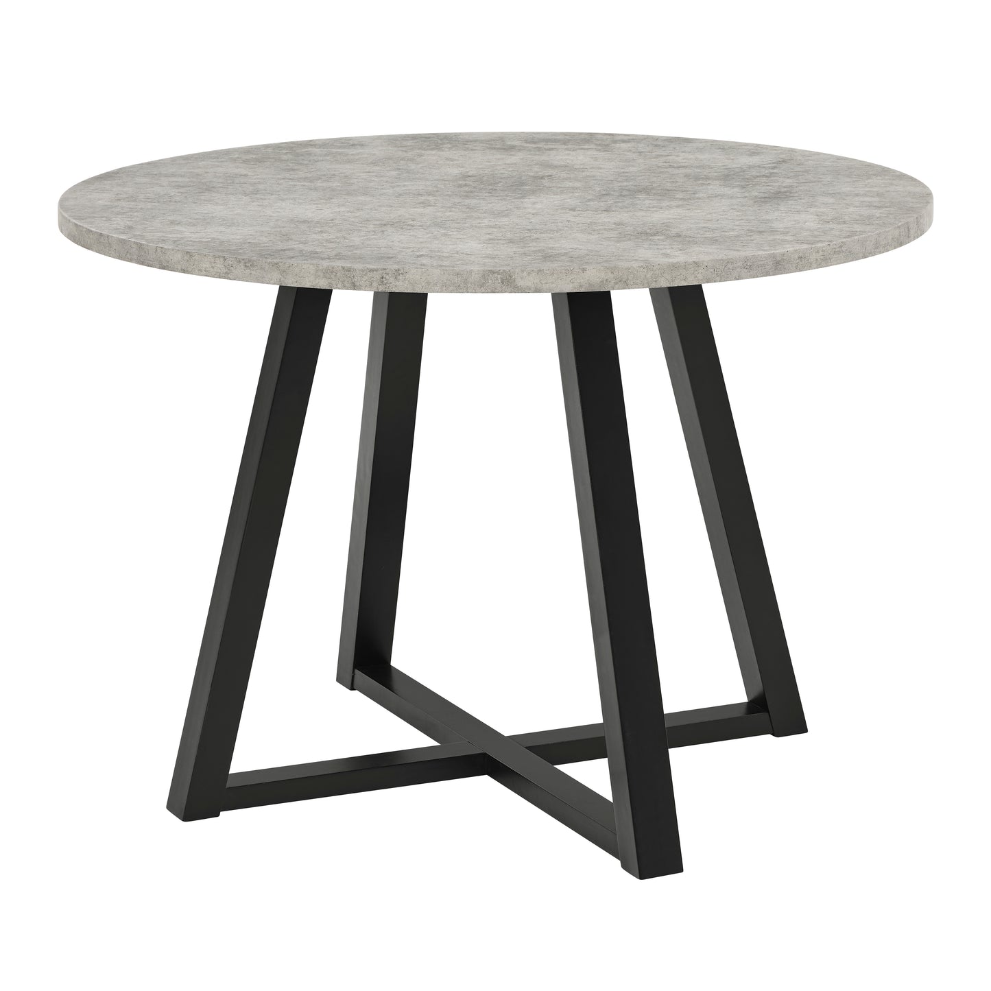 Roundhill Furniture Edo 5-Piece Dining Set, Round Trestle Table and 4 Upholstered Chairs