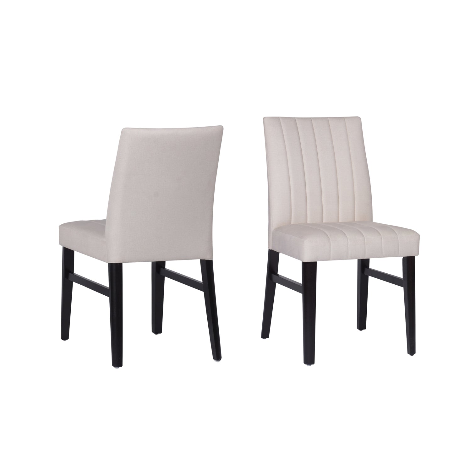 Roundhill Furniture Edo 5-Piece Dining Set, Round Trestle Table and 4 Upholstered Chairs