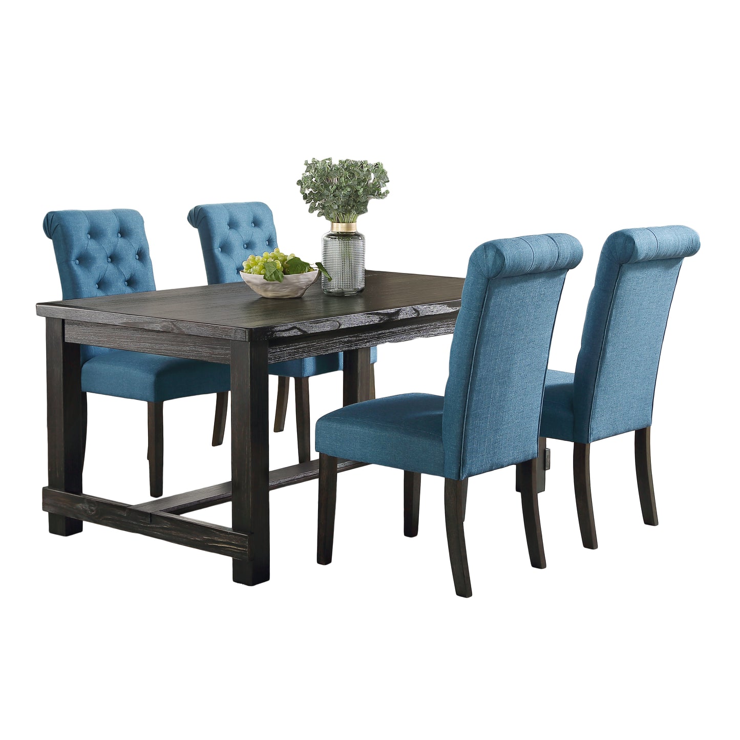 Roundhill Furniture Leviton 5-Piece Dining Set, 30’’Height Table with 4 Chairs