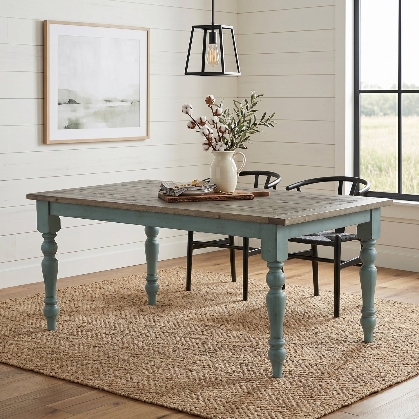 Prato 7-Piece Dining Table Set with Cross Back Chairs