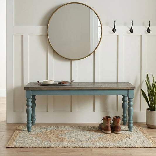 Prato Two-Tone Wood Upholstered Dining Bench