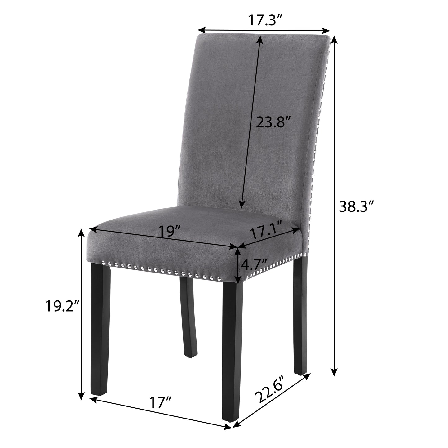 Vanzo Contemporary 5-Piece Dining Set, Dining Table with 4 Stylish Chairs