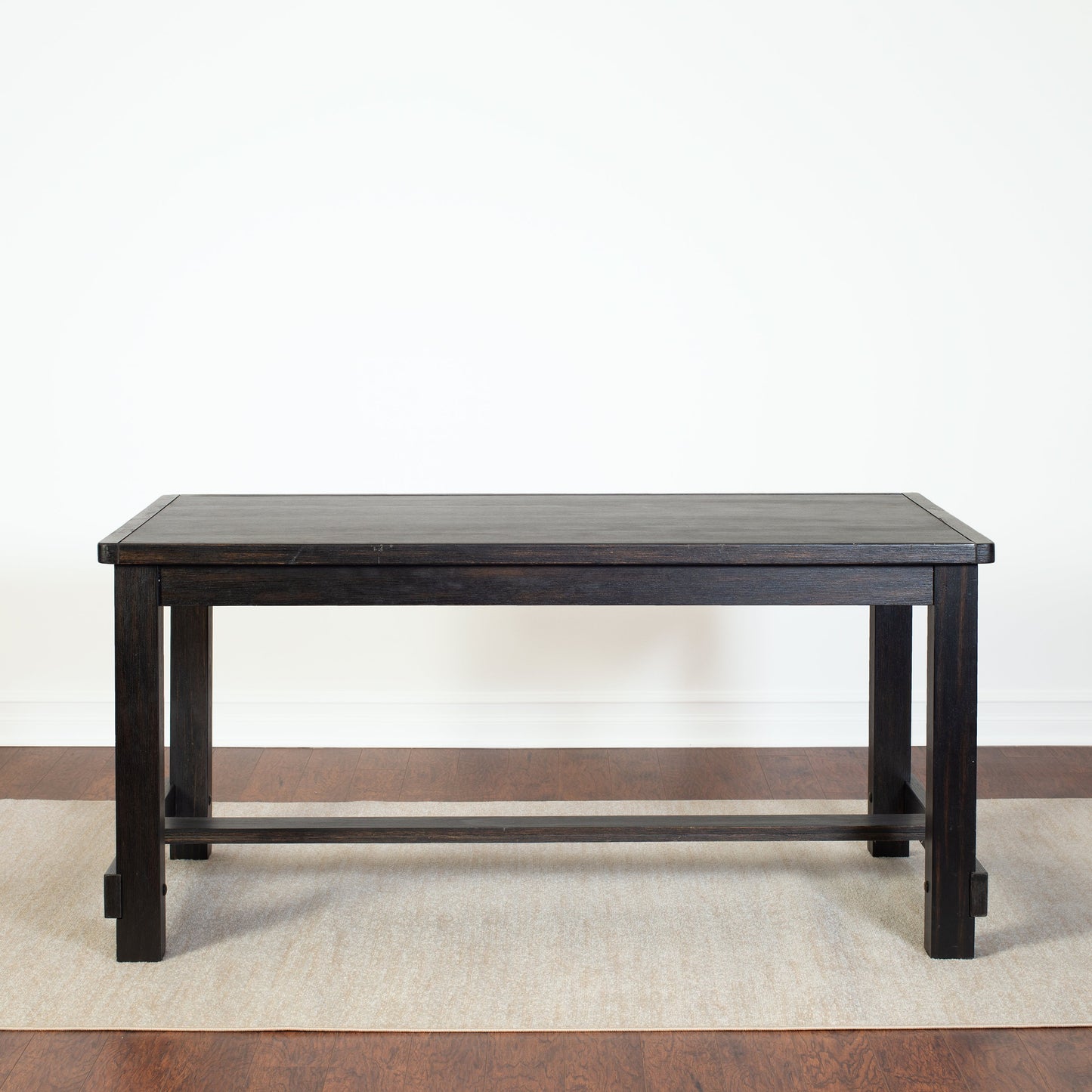 Hensfield Contemporary 7-Piece Dining Set, Dining Table with 6 Cross-back Chairs, Rich Black