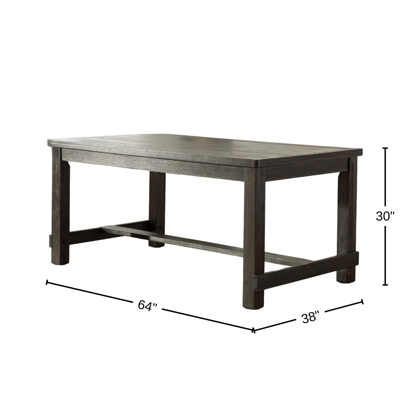 Lotusville Antique Black Finish Rectangular Wood Dining Table