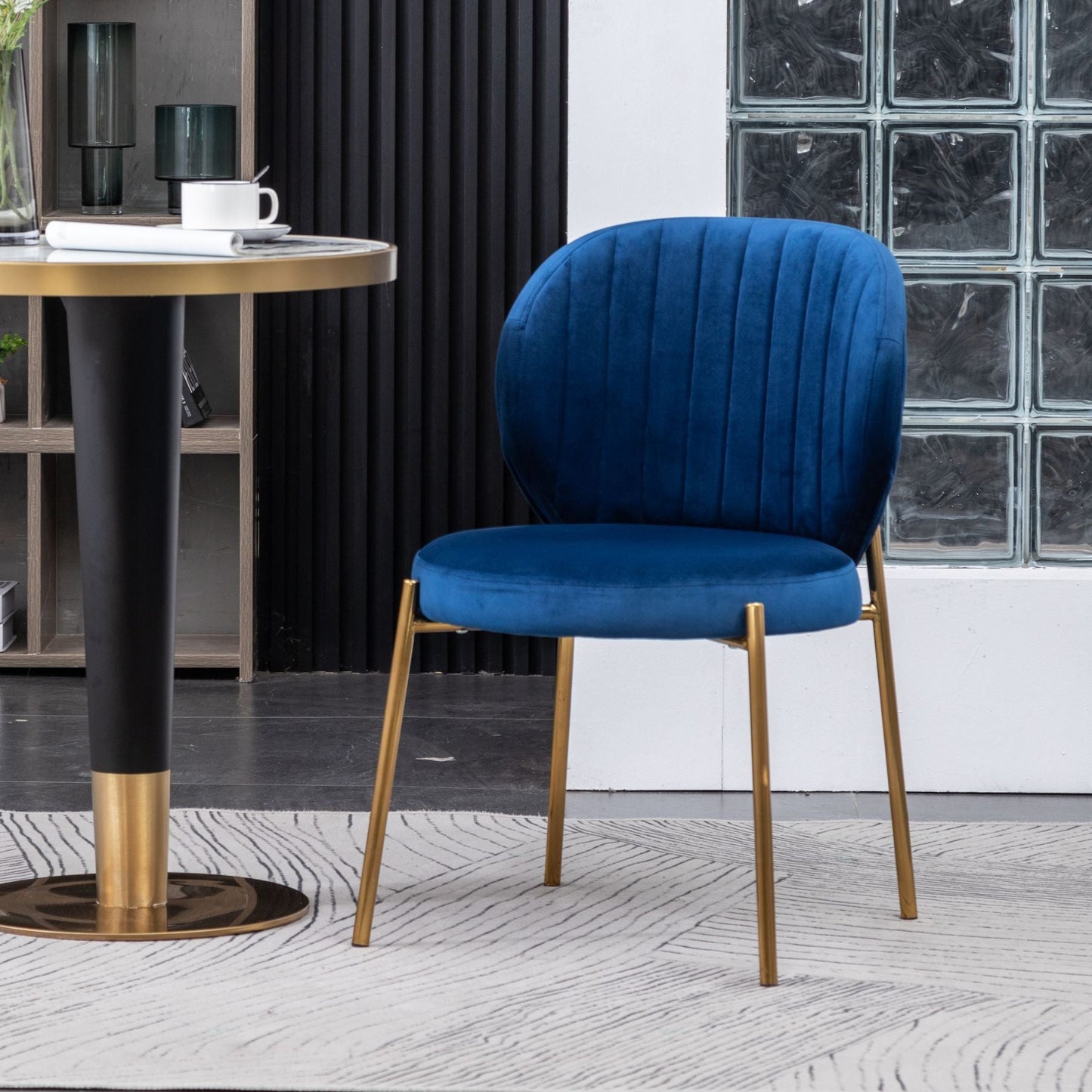 Amoa Contemporary 3-Piece Dining Set, White Round Dining Table with 2 Chairs