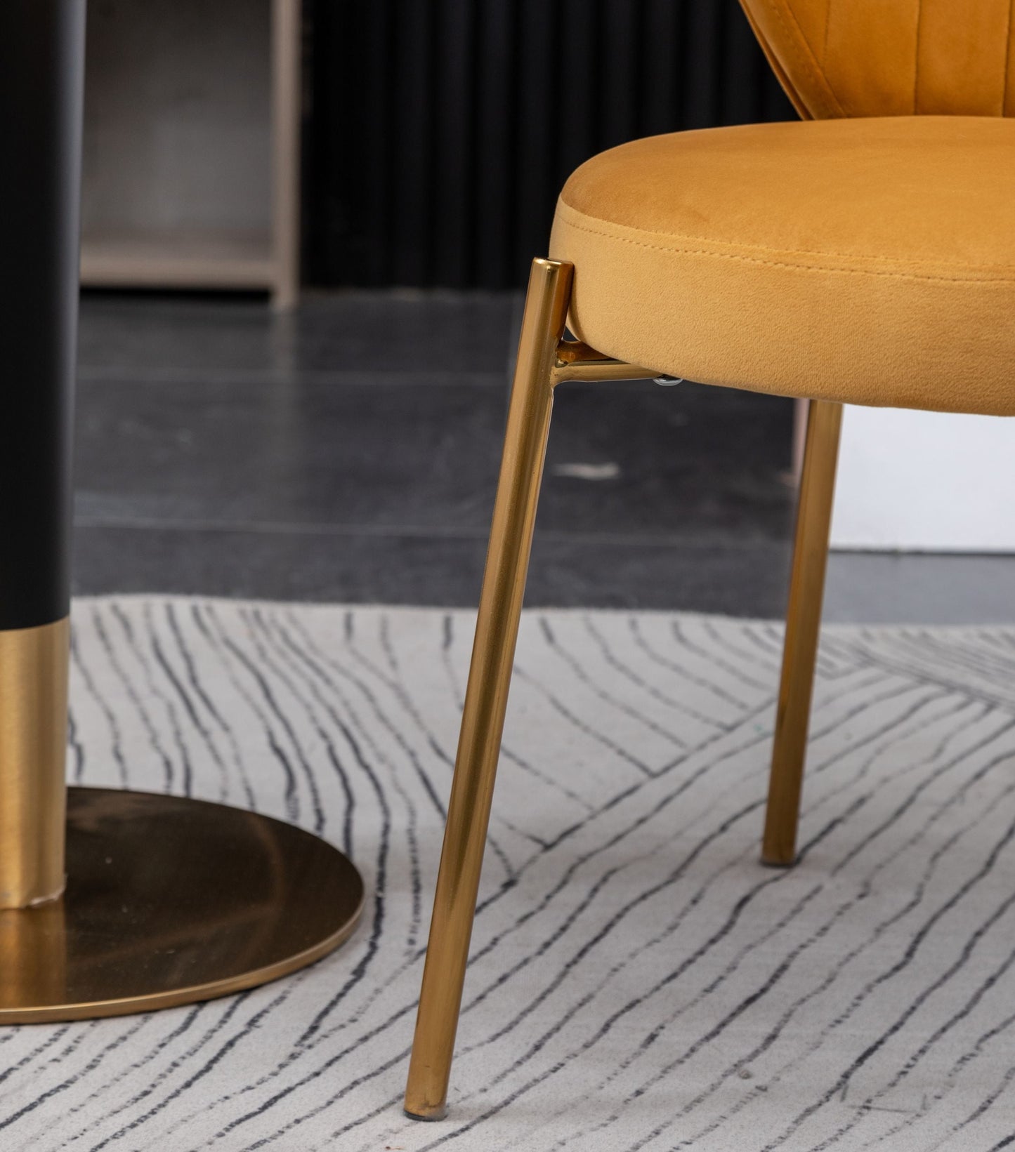 Amoa Contemporary 5-Piece Dining Set, White Round Dining Table with 4 Chairs