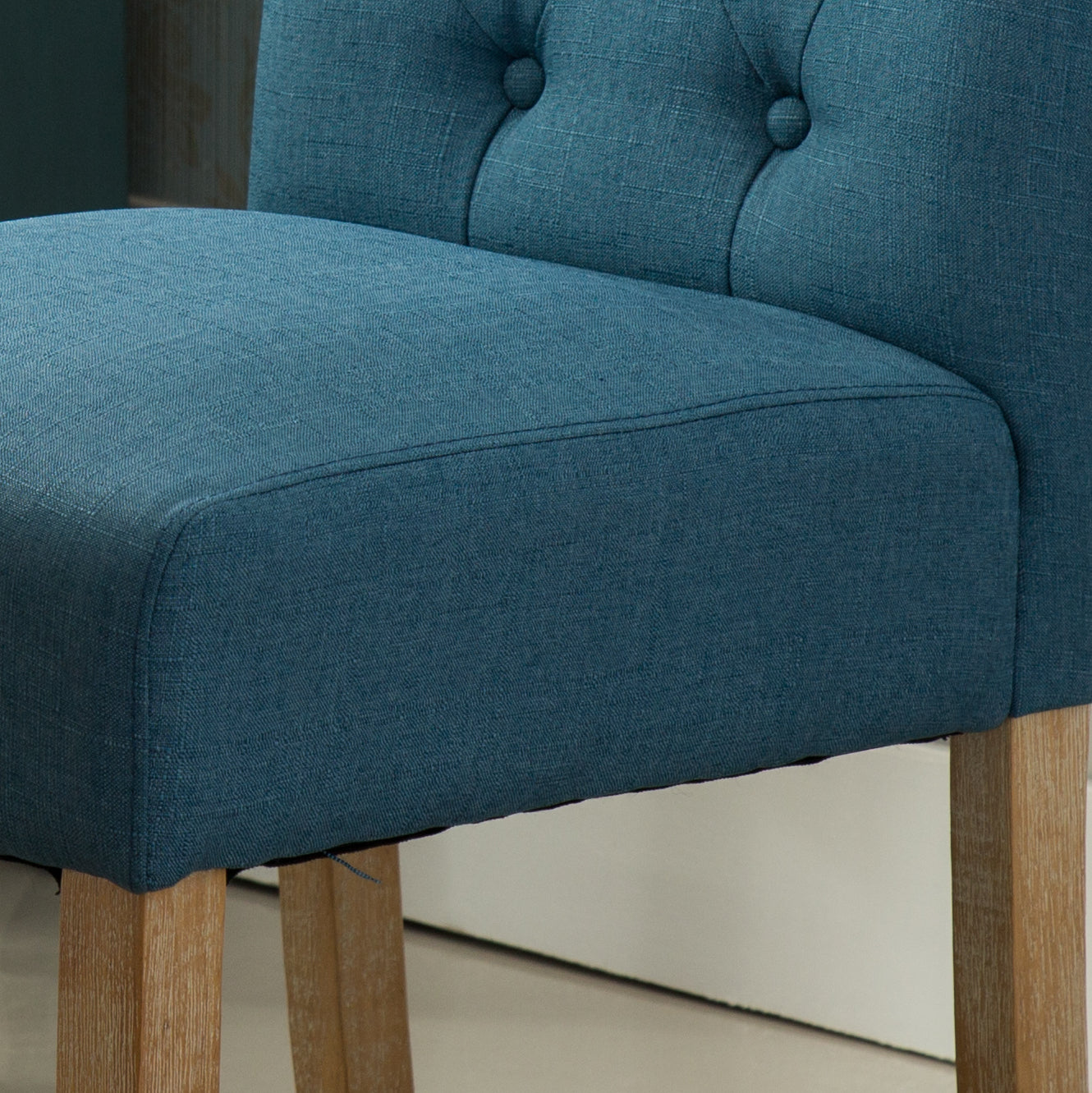 Amonia 5-piece Dining Set, Turned-Leg Dining Table with 4 Tufted Chairs