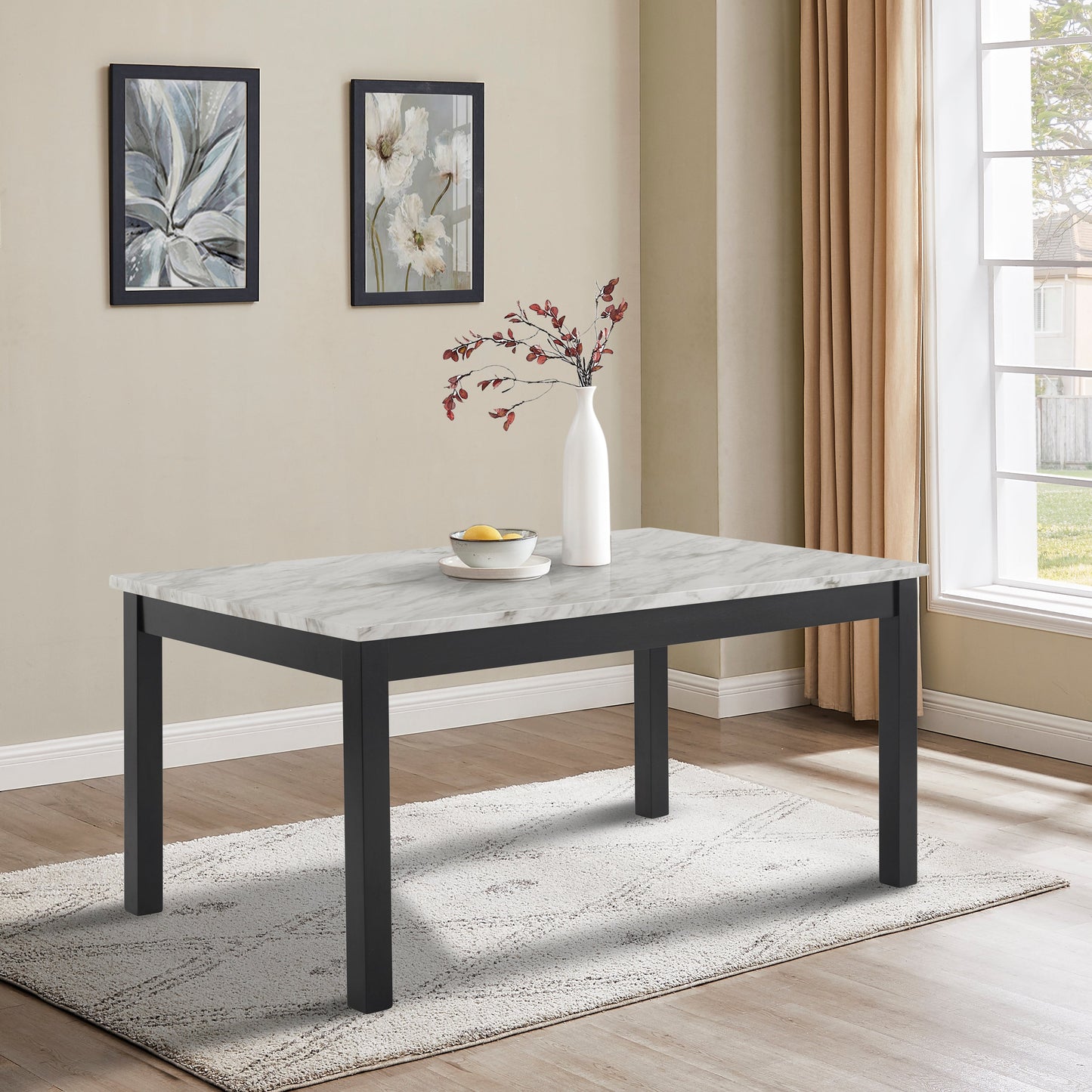 Cobre Contemporary Faux Marble Dining Table