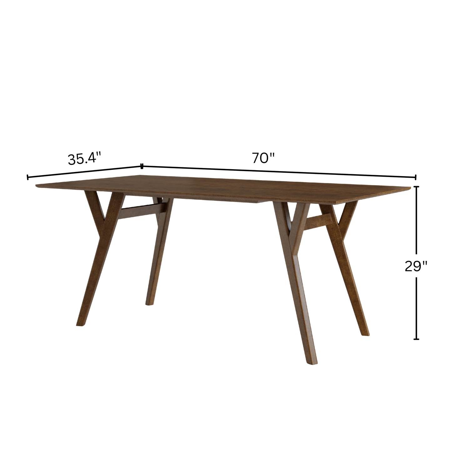 Roundhill Furniture Lavin 5-Piece Dining Set, Contemporary Dining Table with 4 Stylish Chairs, Walnut Finish