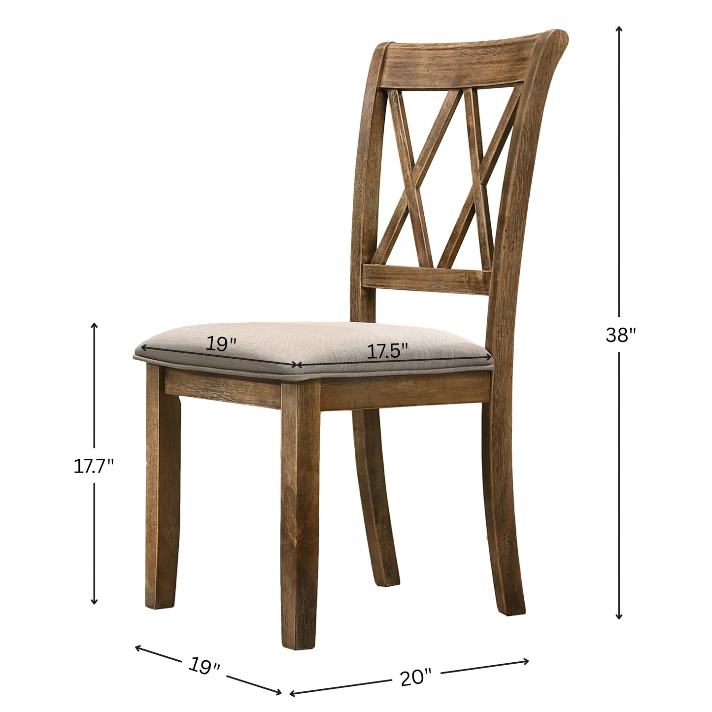 Roundhill Furniture Windvale Cross-Buck Wood 5-Piece Dining Set