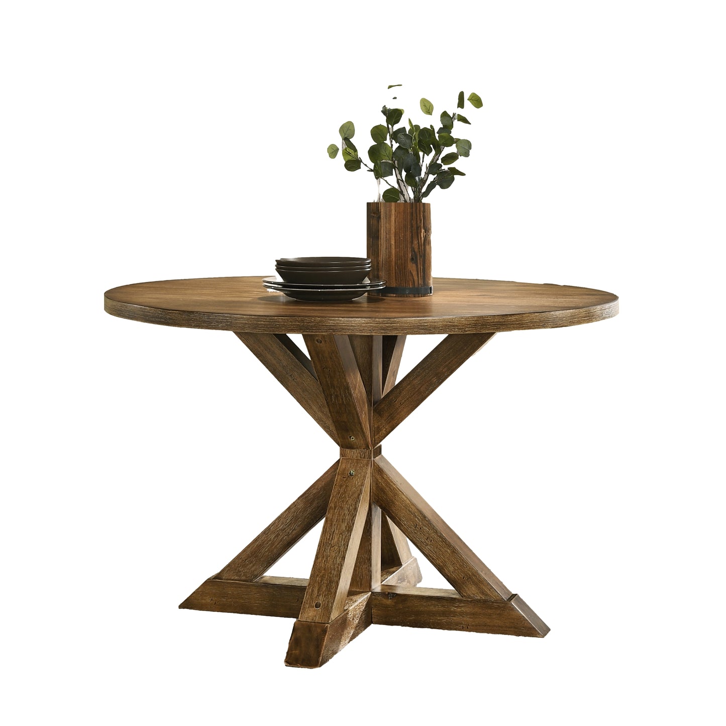 Roundhill Furniture Windvale Cross-Buck Base Dining Table