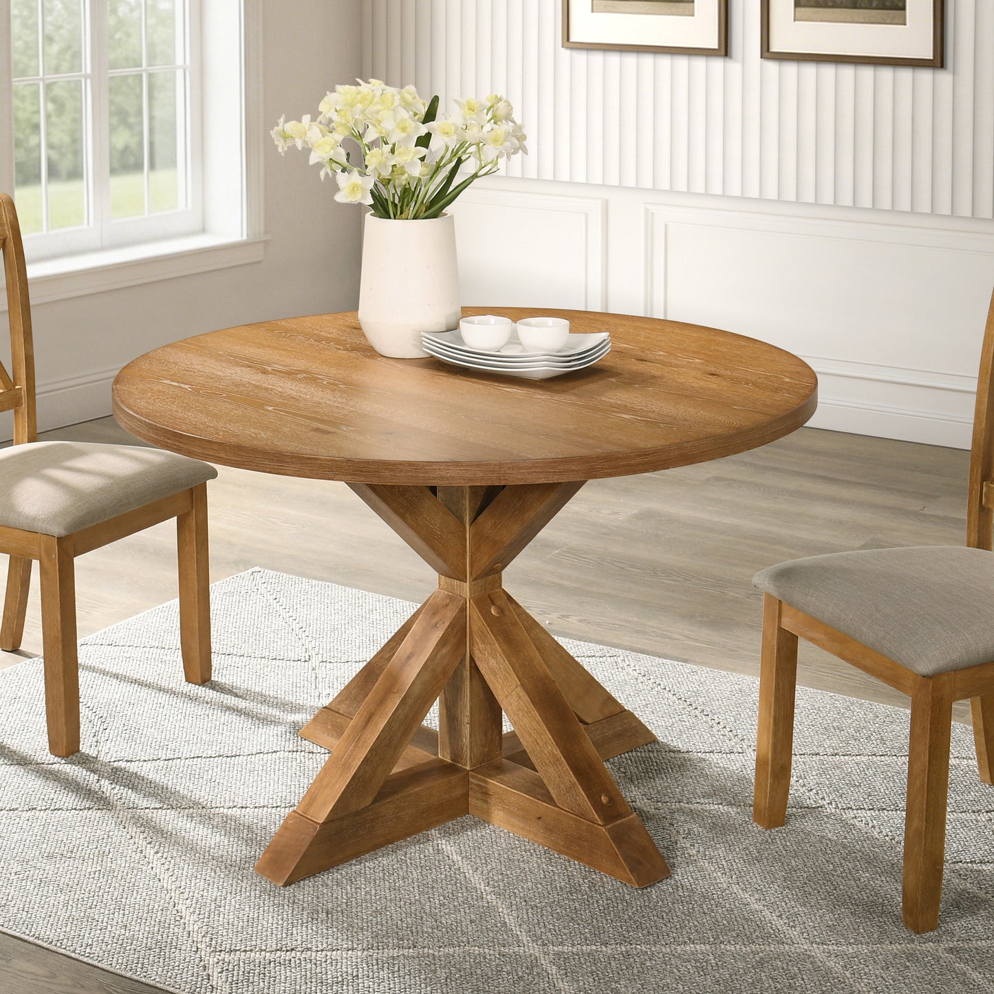 Windvale Cross-Buck Base Dining Table