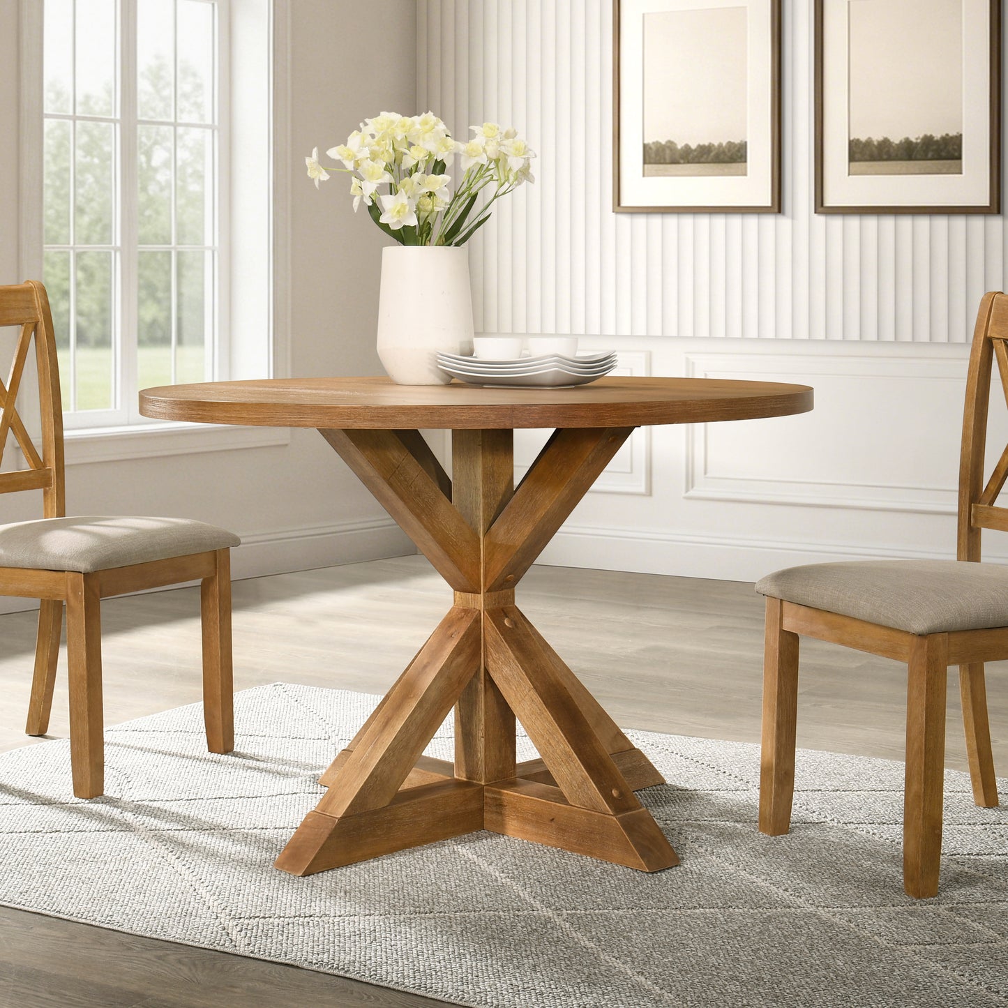 Windvale Cross-Buck Base Dining Table