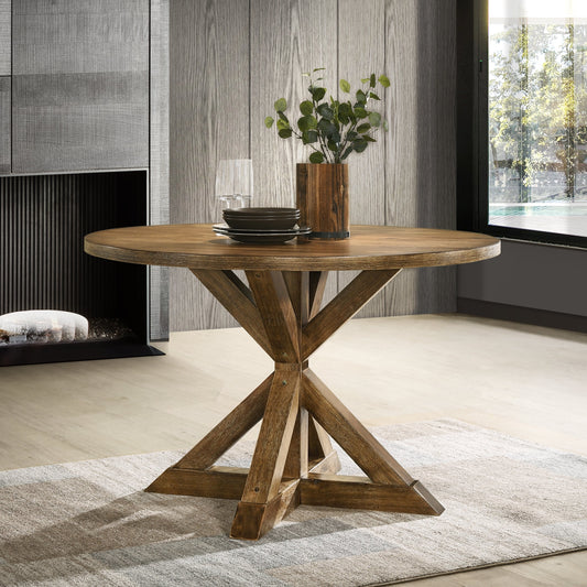 Roundhill Furniture Windvale Cross-Buck Base Dining Table