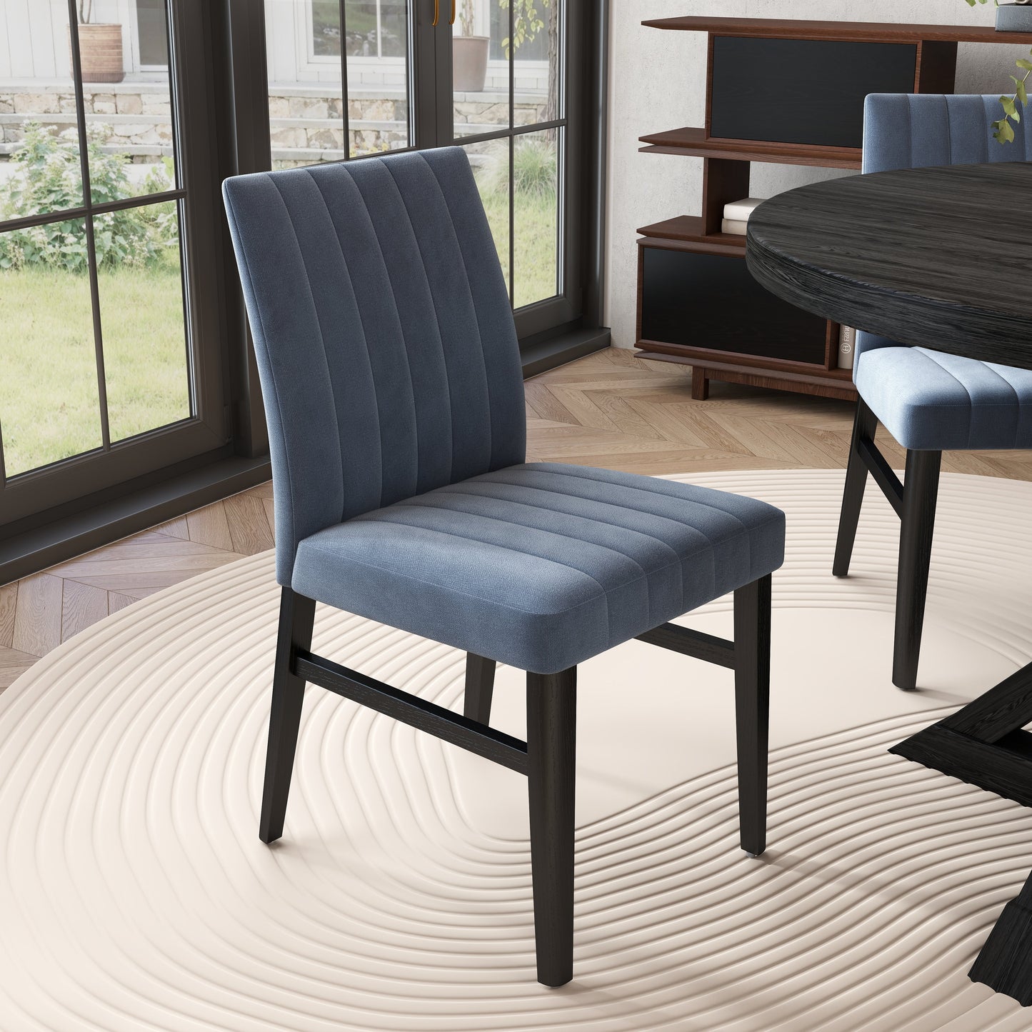 Walton 5-Piece Round Dining Set, Cross-Buck Round Table with 4 Side Chairs