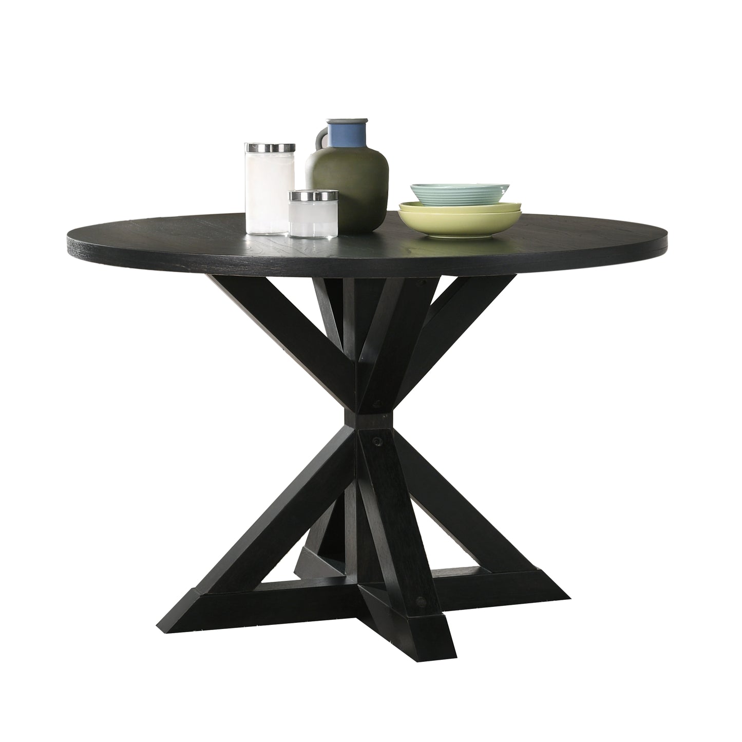 Roundhill Furniture Windvale Cross-Buck Base Dining Table