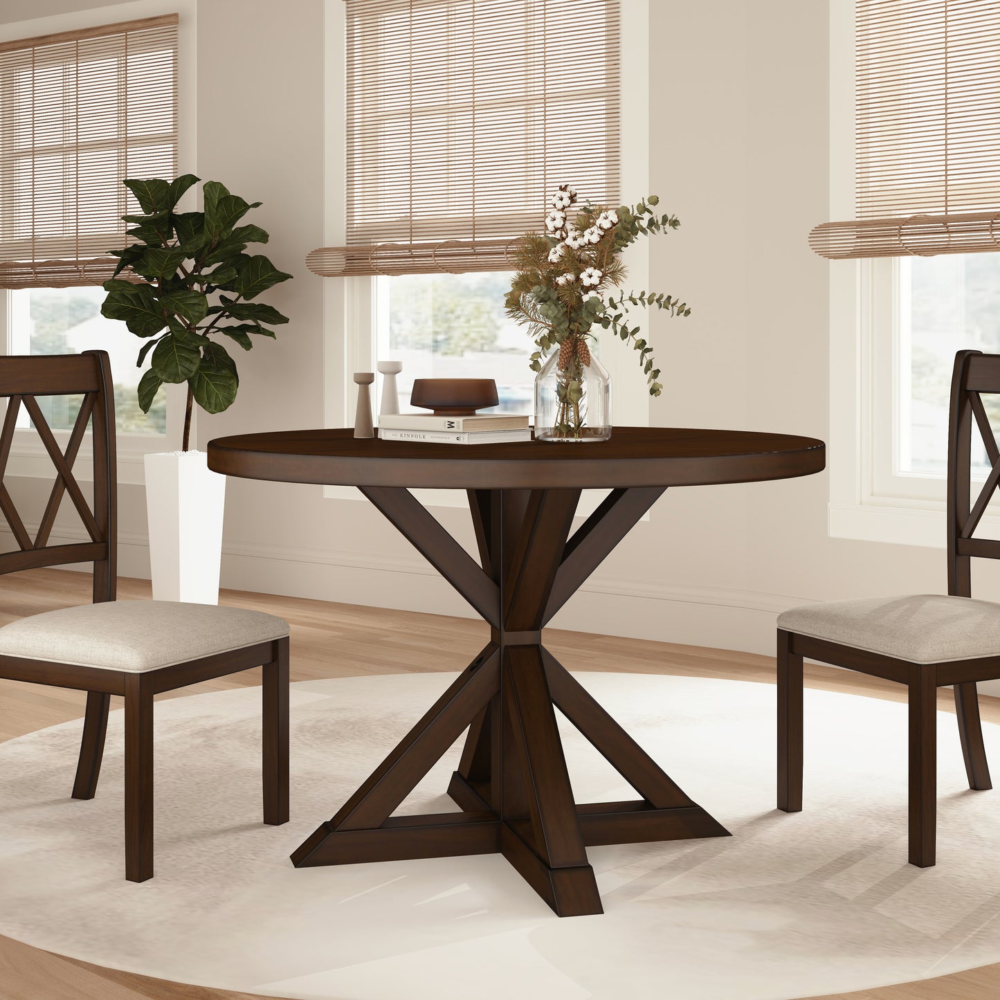 Windvale Cross-Buck Base Dining Table