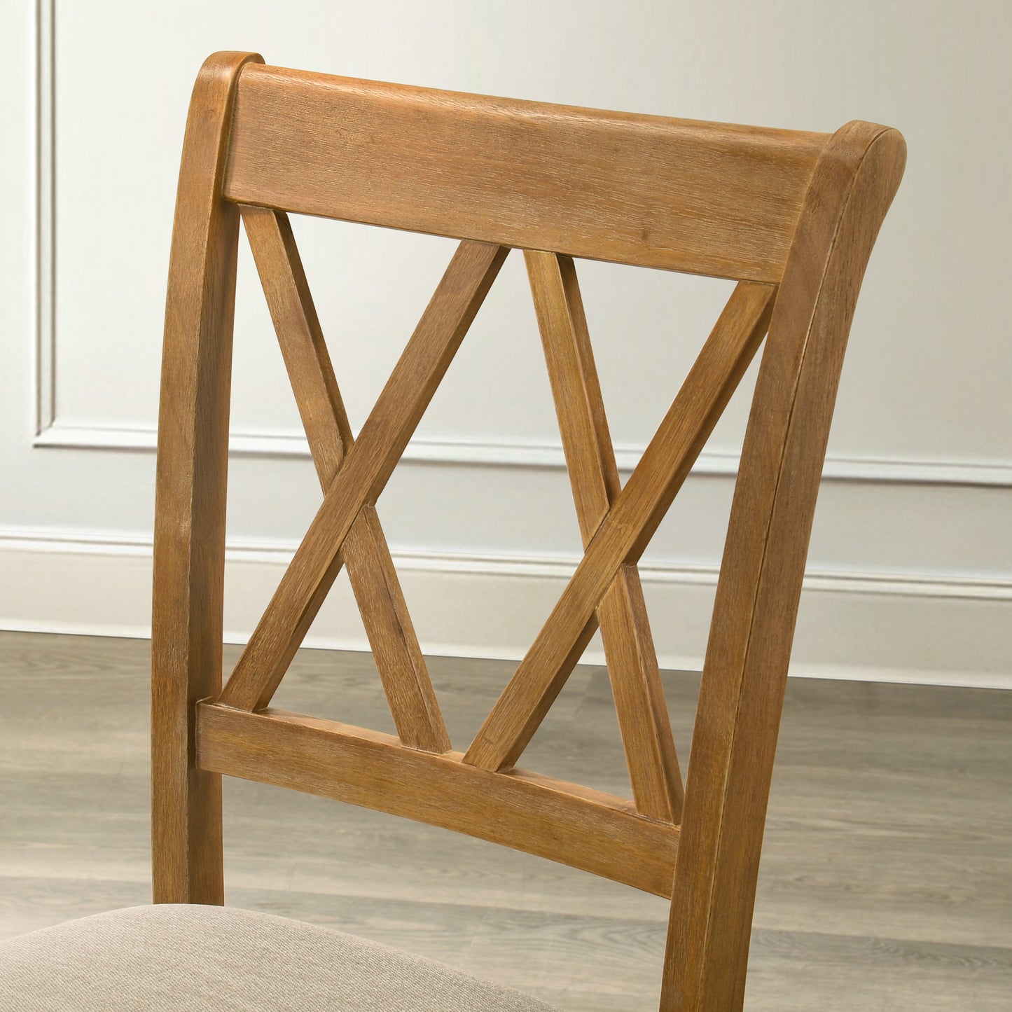 Enna Morden Farmhouse Wood 5-Piece Trestle Dining Set, Brushed Driftwood Finish