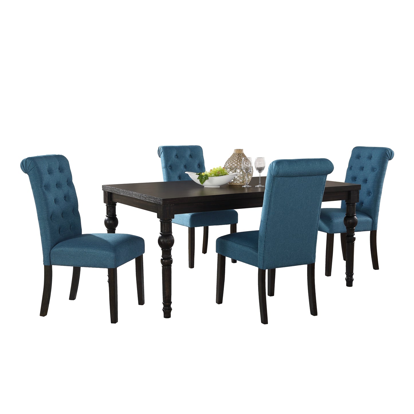 Roundhill Furniture Leviton Urban Style Dining Set: Table and 4 Chairs